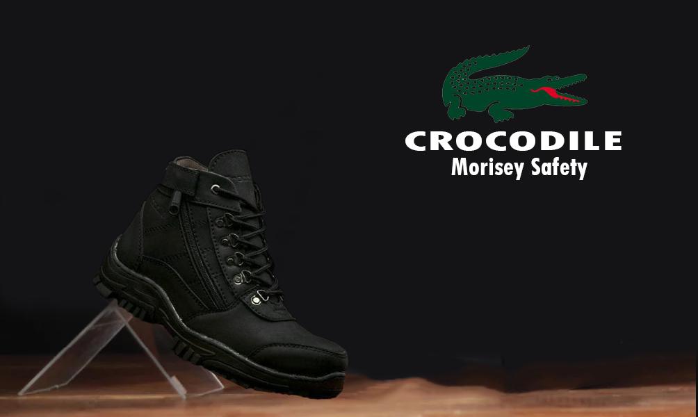 sepatu boots safety gunung hikking tracking crocodile morisey brown sepatu pria