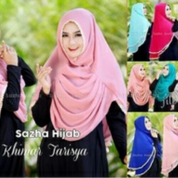 Jilbab/Kerudung/Khimar,TARISYA,Dobel Sifon Ceruti,Renda,Terbaru,Murah A1710