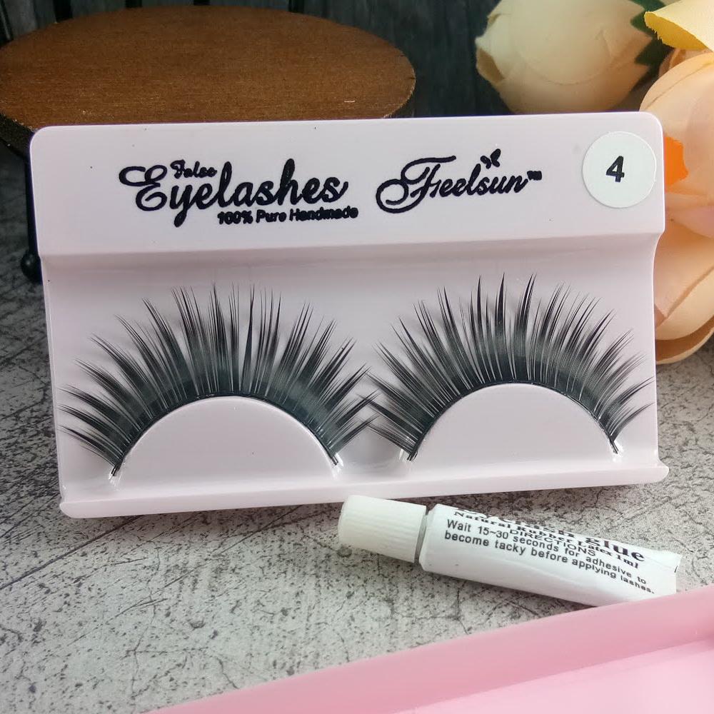 Anneui - Feelsun Bulu Mata Palsu Eyelash Set Sepasang Bulu Mata Dan Lem - No.4