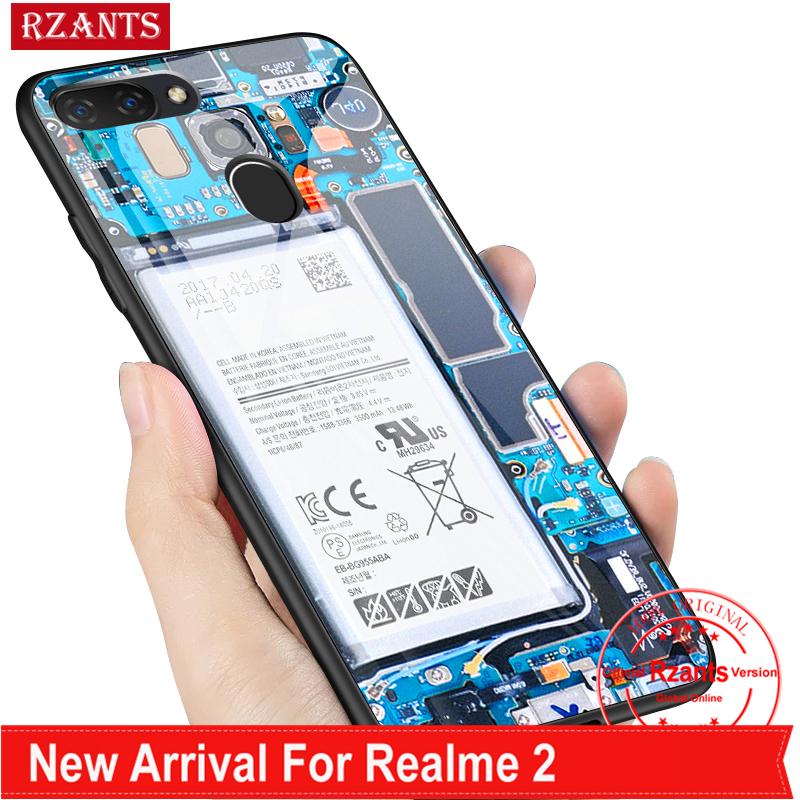 Rzants untuk OPPO Realme 2 Case Casing【battery】 Originalitytempered Kaca Ultra-Tipis Shockproof Hard Kembali Sarung Telepon Genggam
