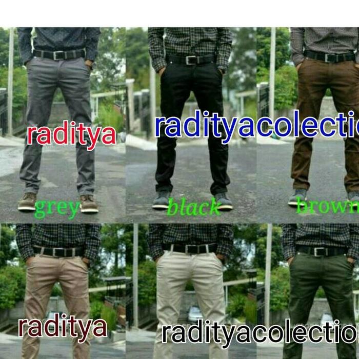 celana panjang formal basic slim pria cowo stretch big size besar