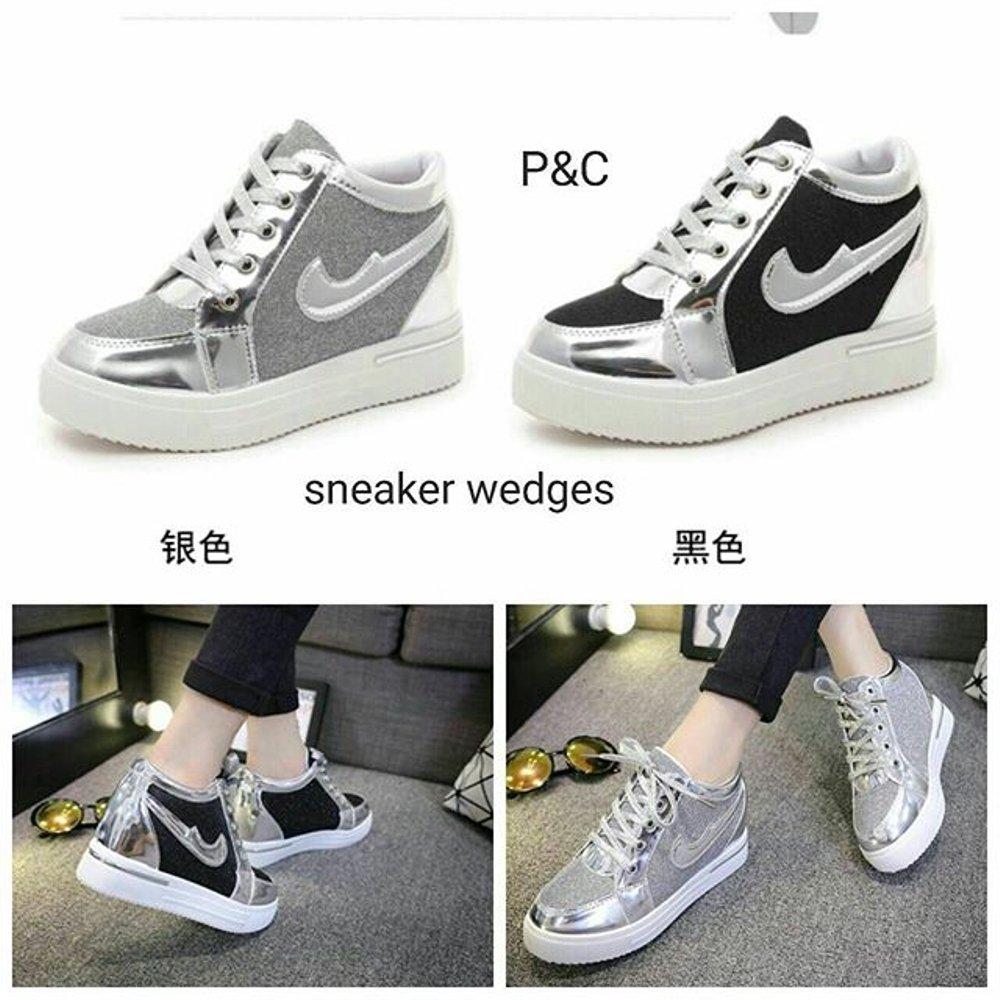 Sepatu murah Sneaker Wedges 7cm Diskon Lazada