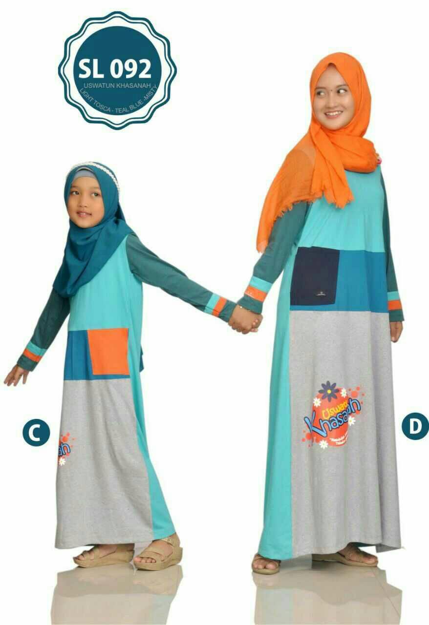 SL 092 GAMIS KAOS COUPLE SERAGAMAN SARIMBIT IBU DAN ANAK MUSLIMSYAMSA