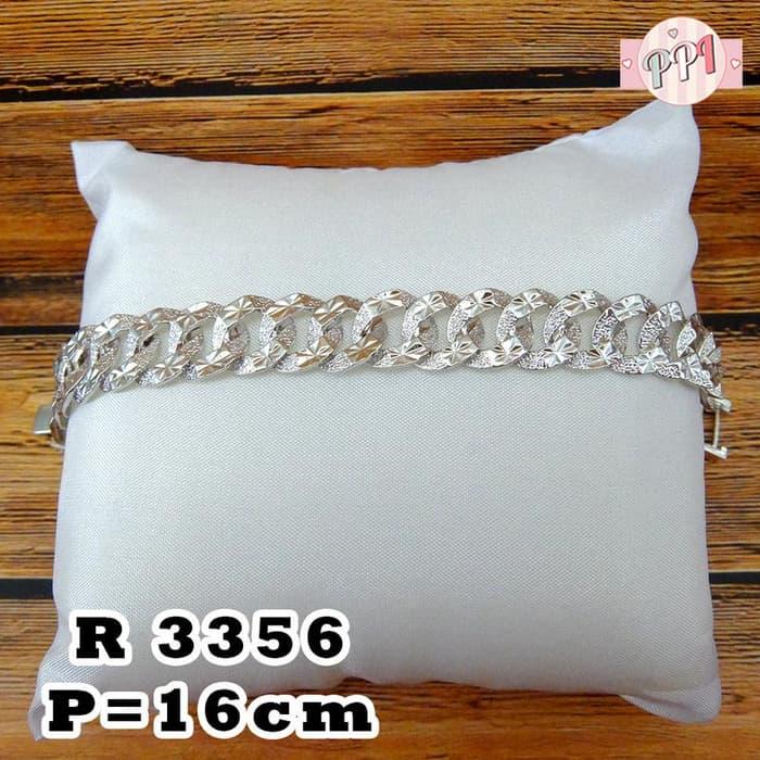 Gelang Tangan Emas Putih Rantai Sisik Naga R 3356