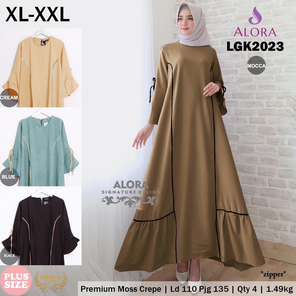 RATU SHOPPING Gamis baju muslim wanita trendy lgk2023 XL XXL jumbo big size jumbo size