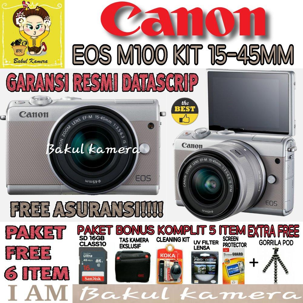 CANON EOS M100 KIT 15-45MM PAKET KOMPLIT
