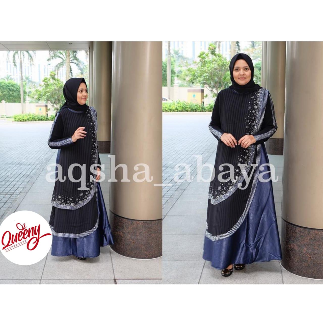 gamis abaya muslimah / abaya arab islami / abaya satin marbella fashion muslim kombinasi payet mewah