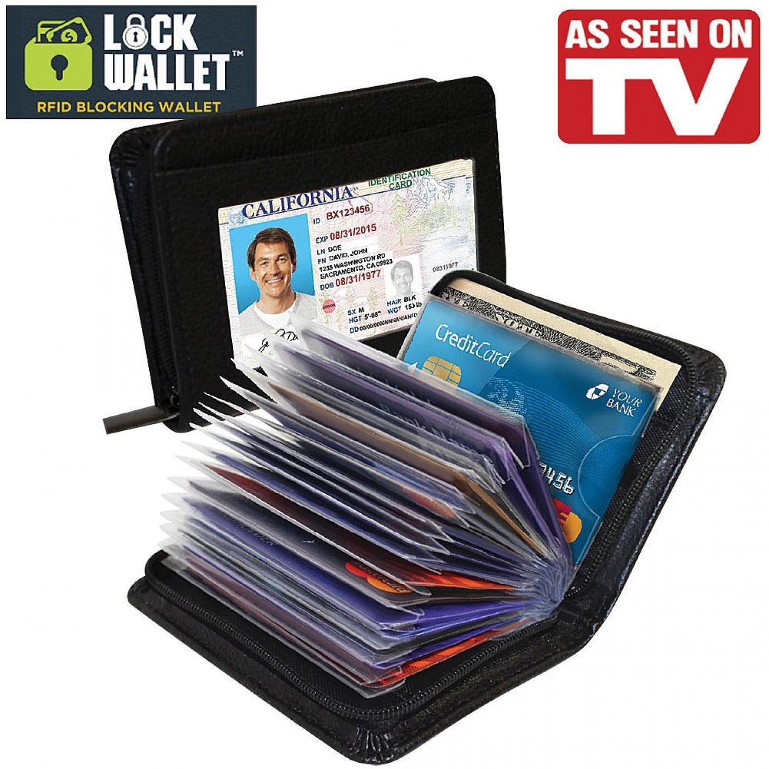 Dompet & Aksesoris Pria Lock Wallet Dompet Kartu Kredit Secure RFID Blocking