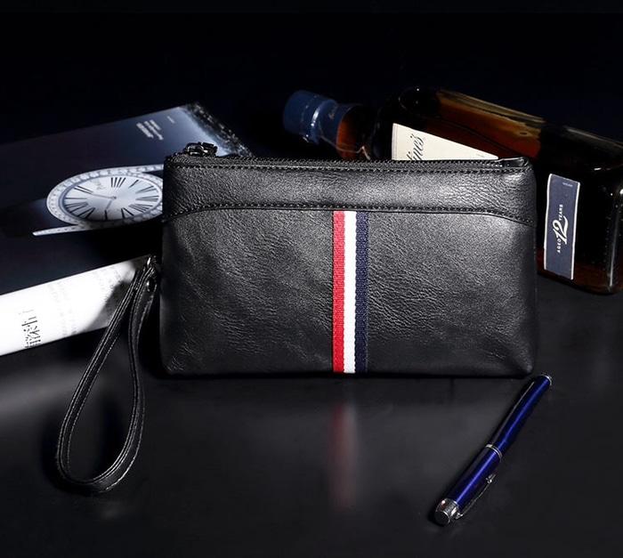 Tas Tangan Pria Handbag / Dompet Stripe Style Tempat iPhone/Hp - 4tC9jD