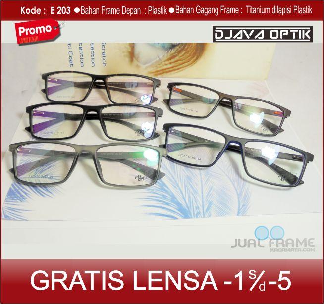 Jual Frame Kacamata e203 + Lensa minus/plus/silinder Untuk pria dan wanita kacamta baca