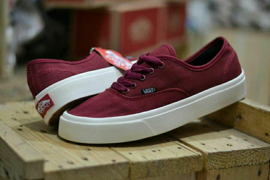 PROMO MURAH!!! Sepatu Vans Authentic Mono Waffle icc Marun Maroon