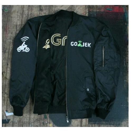 Jaket Bomber Bolak Balik Double Job Gojek Grab Gold