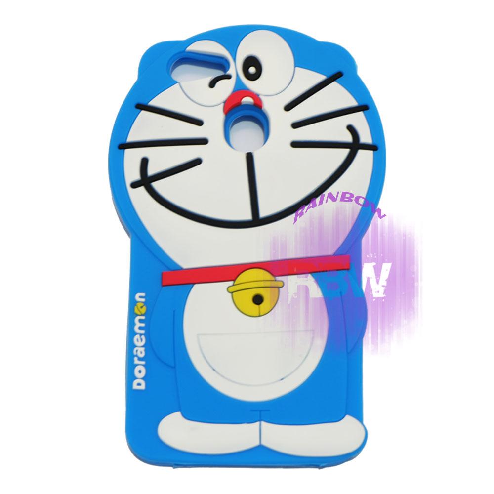 Rainbow Silicone 3D Case Oppo F5 / Soft Case Boneka Lucu / Casing Doraemon Oppo F5 / Case Hp / Silikon Casing / Casing Oppo F5 - Doraemon Biru