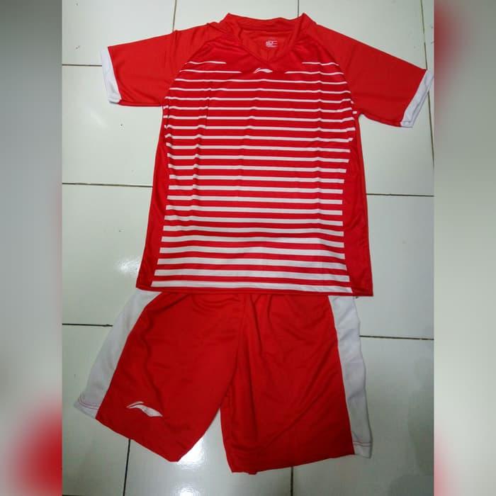 BEST SELLER!!! Setelan Baju Badminton / Bulutangkis Lining #L23 Merah - 62tHam