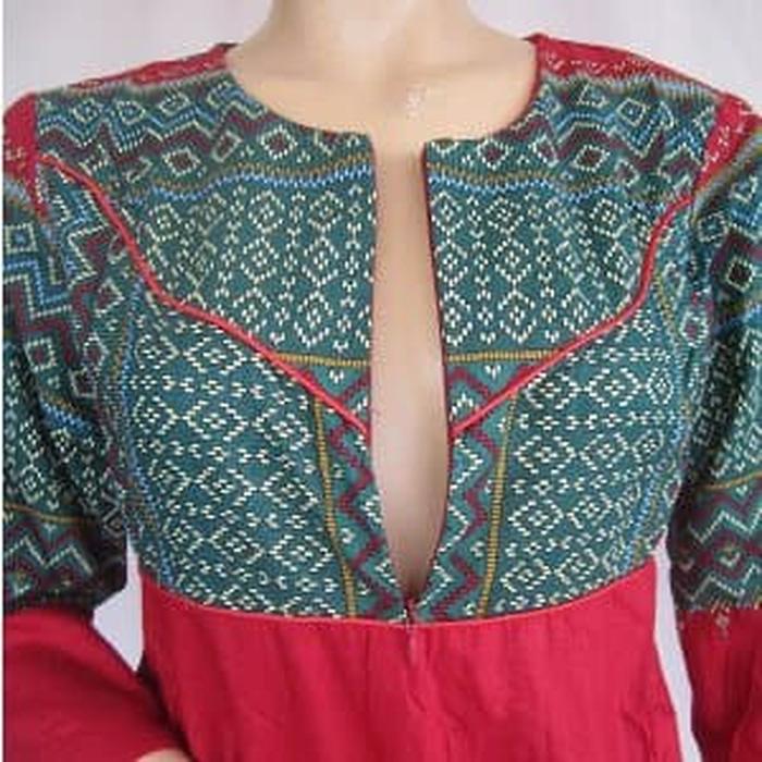 Gamis Hamil Dan Menyusui Nazwa Batik Kombi Gtr418 / Mama Hamil / Dress Hamil / Kemeja Hamil / Ibu Hamil Menyusui / Baju Hamil Kantor/ Baju Hamil Gaya / Baju Hamil Modern