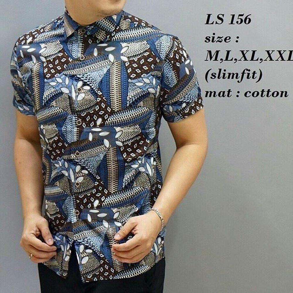 KEMEJA PRIA - SLIM FIT - BATIK PRIA SLIMFIT - LS156 di lapak Batiklovers_snow mixtomax