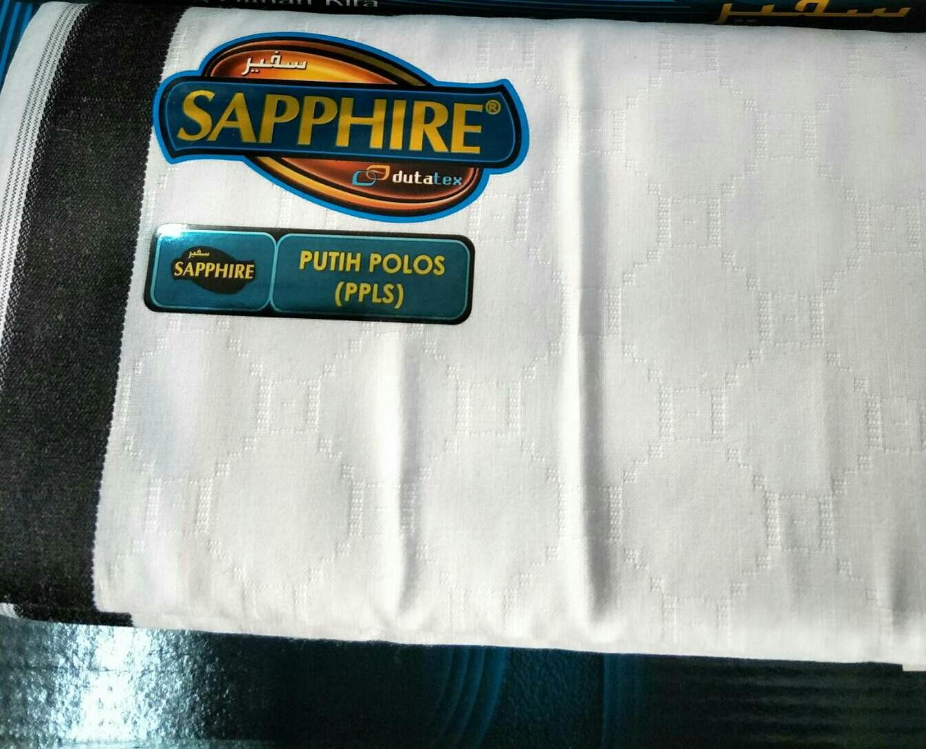 Sapphire Songket Sarung Putih Polos