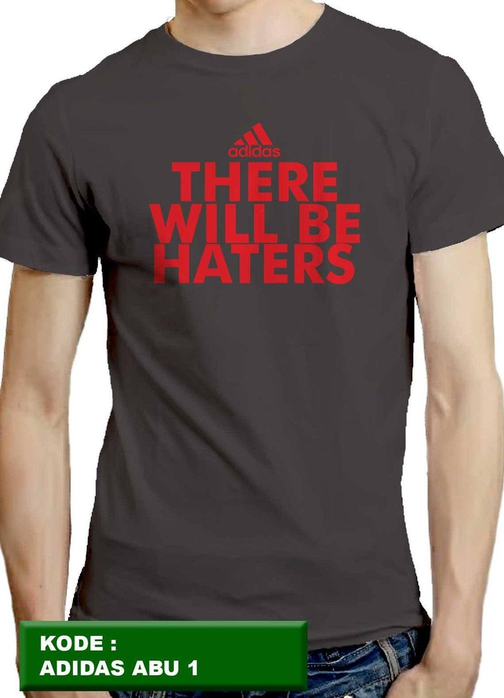 kaos adidas, kaos pria, kaos cowok, kaos distro, t-shirt, abu 1, there will be haters, jeryhansen di lapak jeryhansen jeryhansen