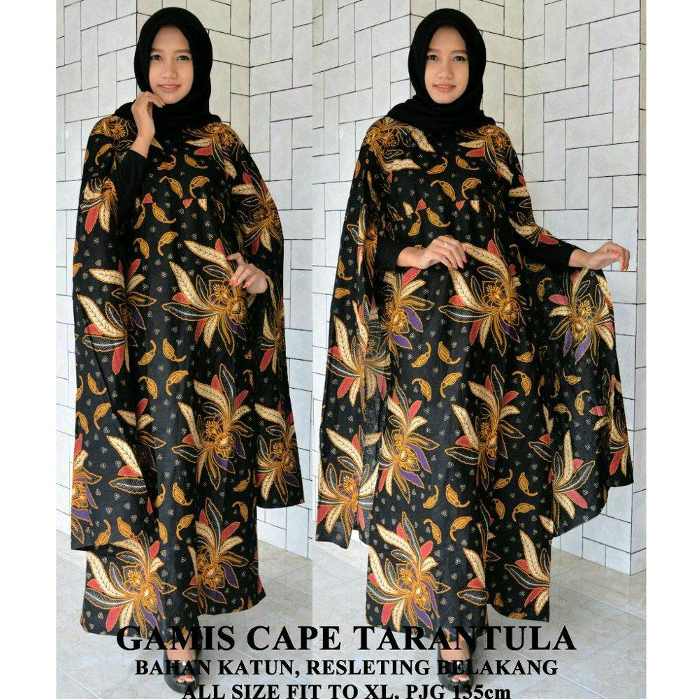 Gamis cape tarantula - gamis - gamis batik - gamis cape - dress - dress batik - batik wanita - batik di lapak Batik Gaul Pekalongan nur_janah2611