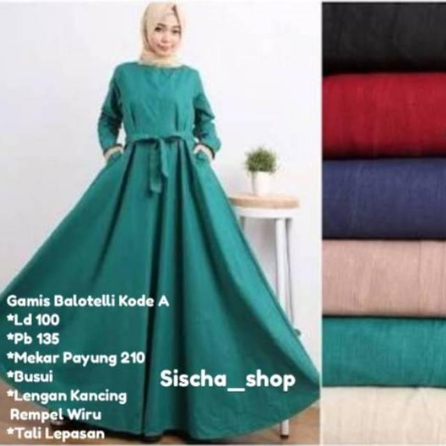 Gamis polos balotelli busui murah !! promo lebaran Syari bukan wolfis atau misbee balotelli baloteli (Hitam Gamis)