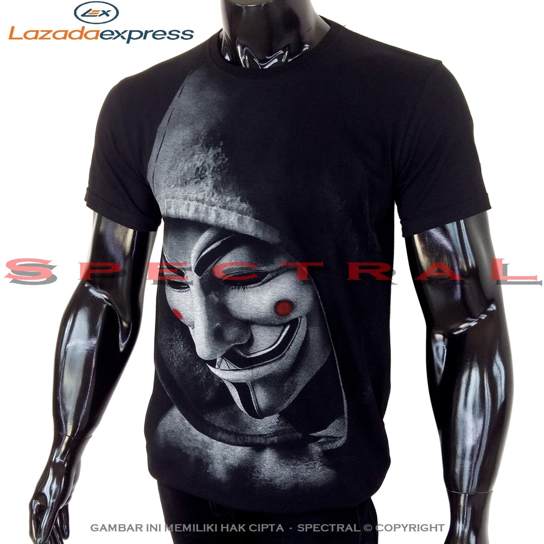 Spectral – ANONYMOUS GALAU 100% Cotton Combed 30s Kaos Distro Fashion T-Shirt Atasan Oblong Baju Pakaian Polos Shirt Pria Wanita Cewe Cowo Lengan Murah Bagus Keren Jaman Kekinian Jakarta Bandung Tumblr Kartun Gambar Hitam Animus Hacker Topeng Superhero
