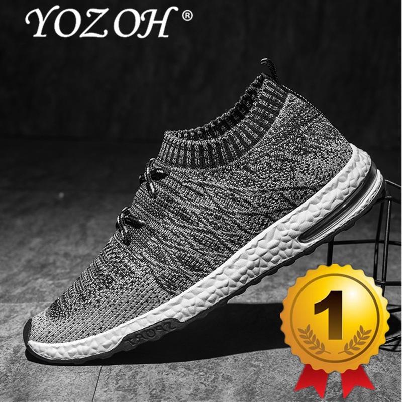 YOZOH Menjalankan Sepatu For Pria Mesh Bernapas Olahraga Sepatu Pria Tinggi Meningkatkan Sneakers Pria English