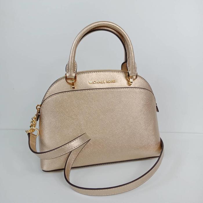 Harga Spesial!! Tas Michael Kors Original U002F Michael Kors Emmy Dome Small Gold - ready stock
