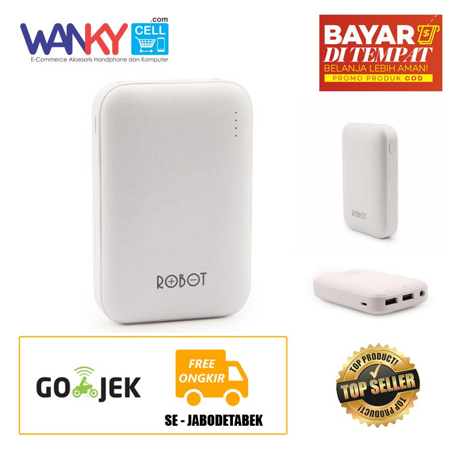 Robot Power Bank RT7200 6600mAh Original Real Capacity Fast Charging Garansi Resmi 1 Tahun - Putih