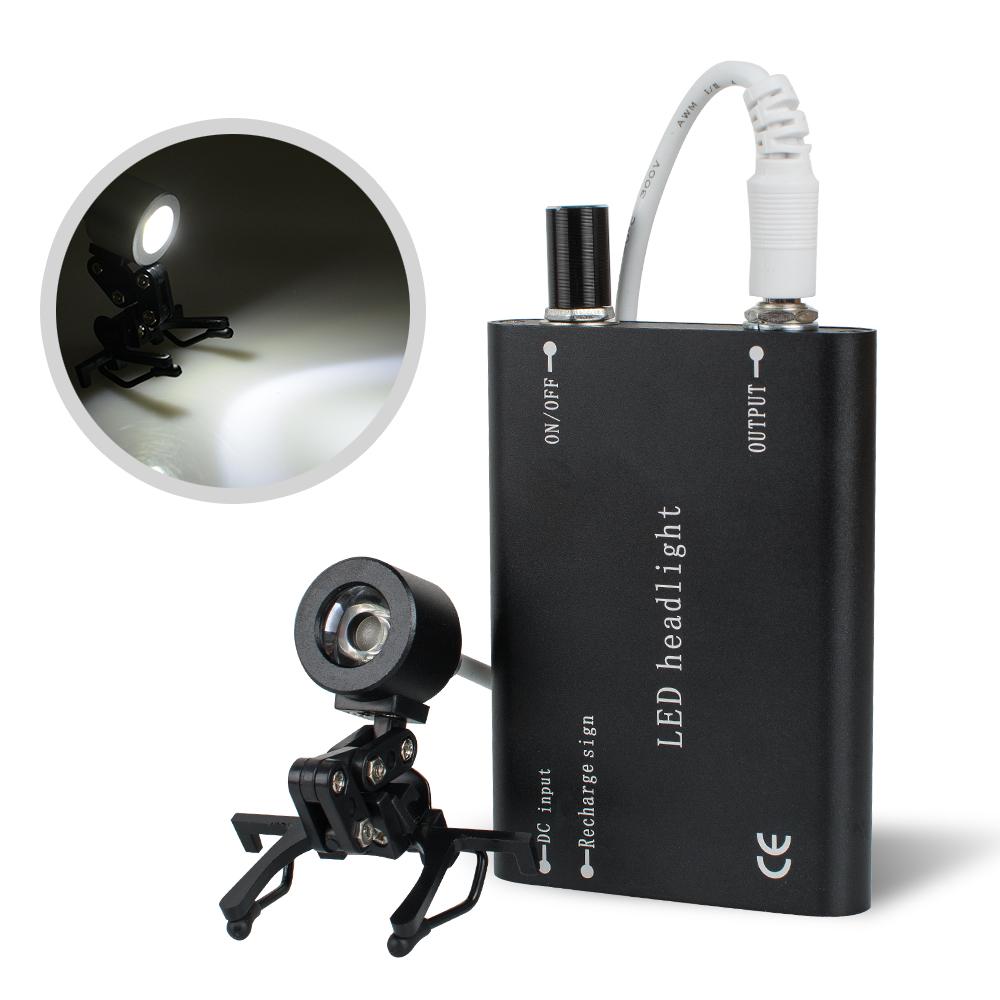 Portable Dental Head Light Lamp For Dental Surgical Medical Binocular Loupe (Black) - intl