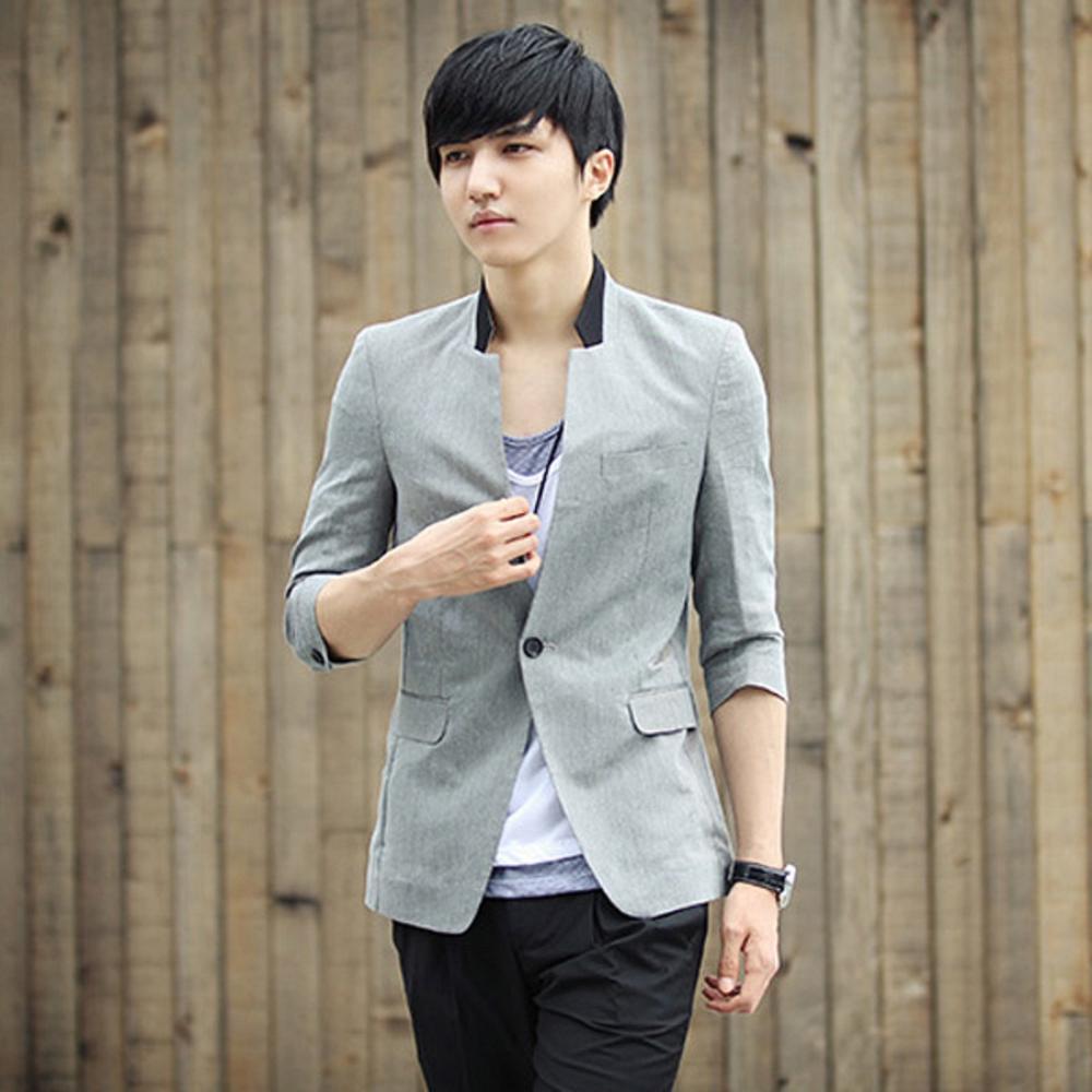 Jaket Kulit - Blazer Pria Executive - Abu-Abu