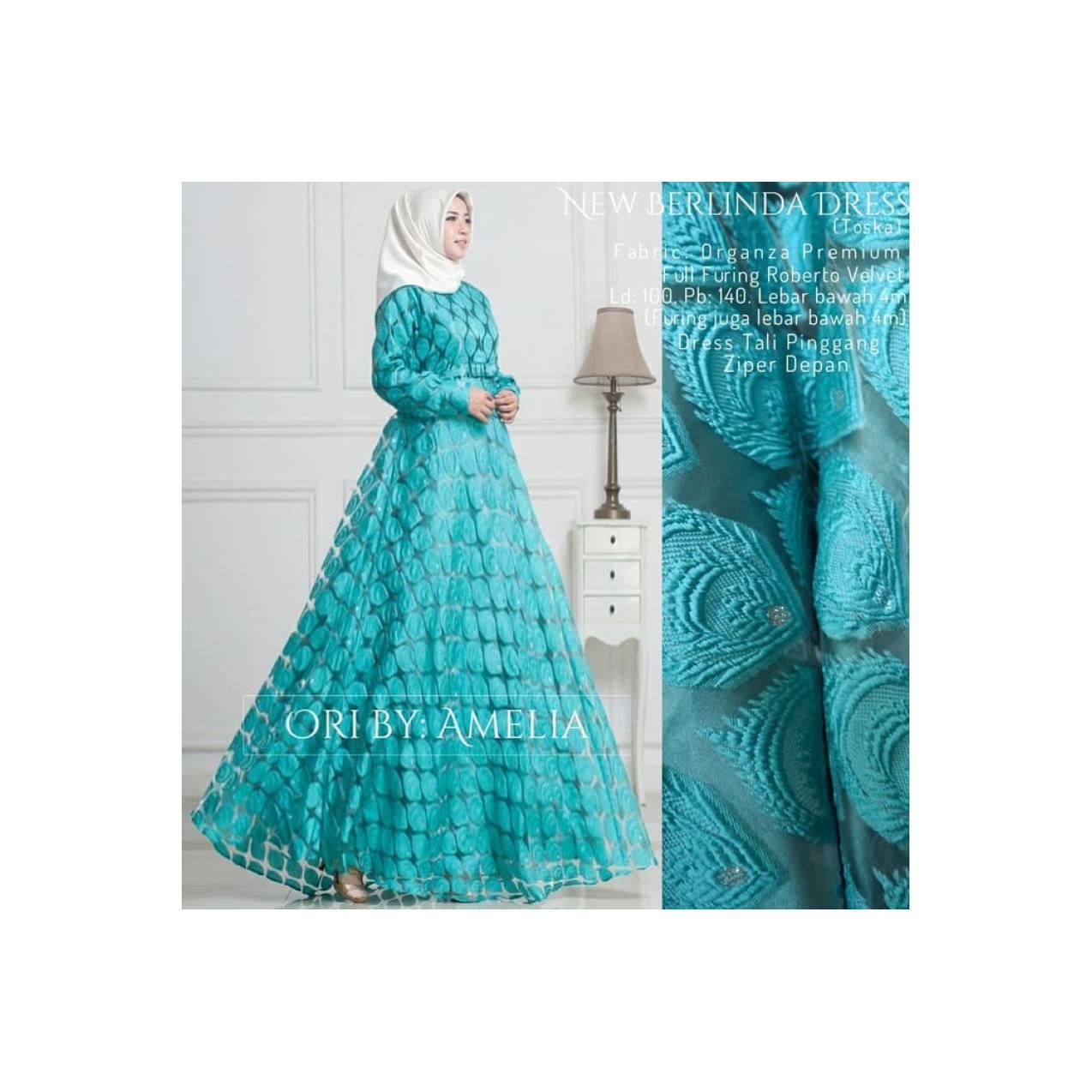 baru berlinda dres gamis maxy pesta mewah glamour busui umbrella ori