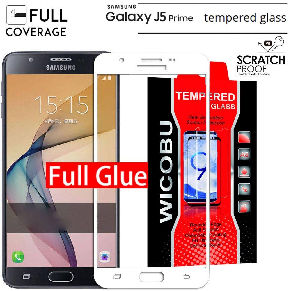 PUTIH FULL LEM/FULL GLUE Tempered Glass NEW KACA Xiaomi samsung galaxy j5 prime Wicobu