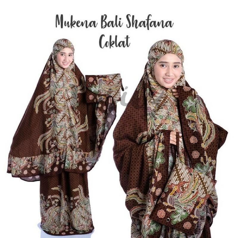 VASILY Mukena Dewasa Bali / Mukenah Murah Bukan Warna Putih dan Motif Bordir Terusan Katun Jepang / Rukuh Bahan Katun Bukan Parasut / Perlengkapan dan Alat Shalat Murah / Shafana Coklat - MVSD064