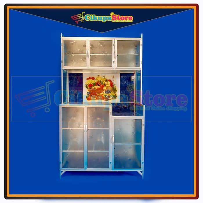 Lemari / Rak Piring Aluminium Magic Com 3 Pintu DT02 | Mejikom