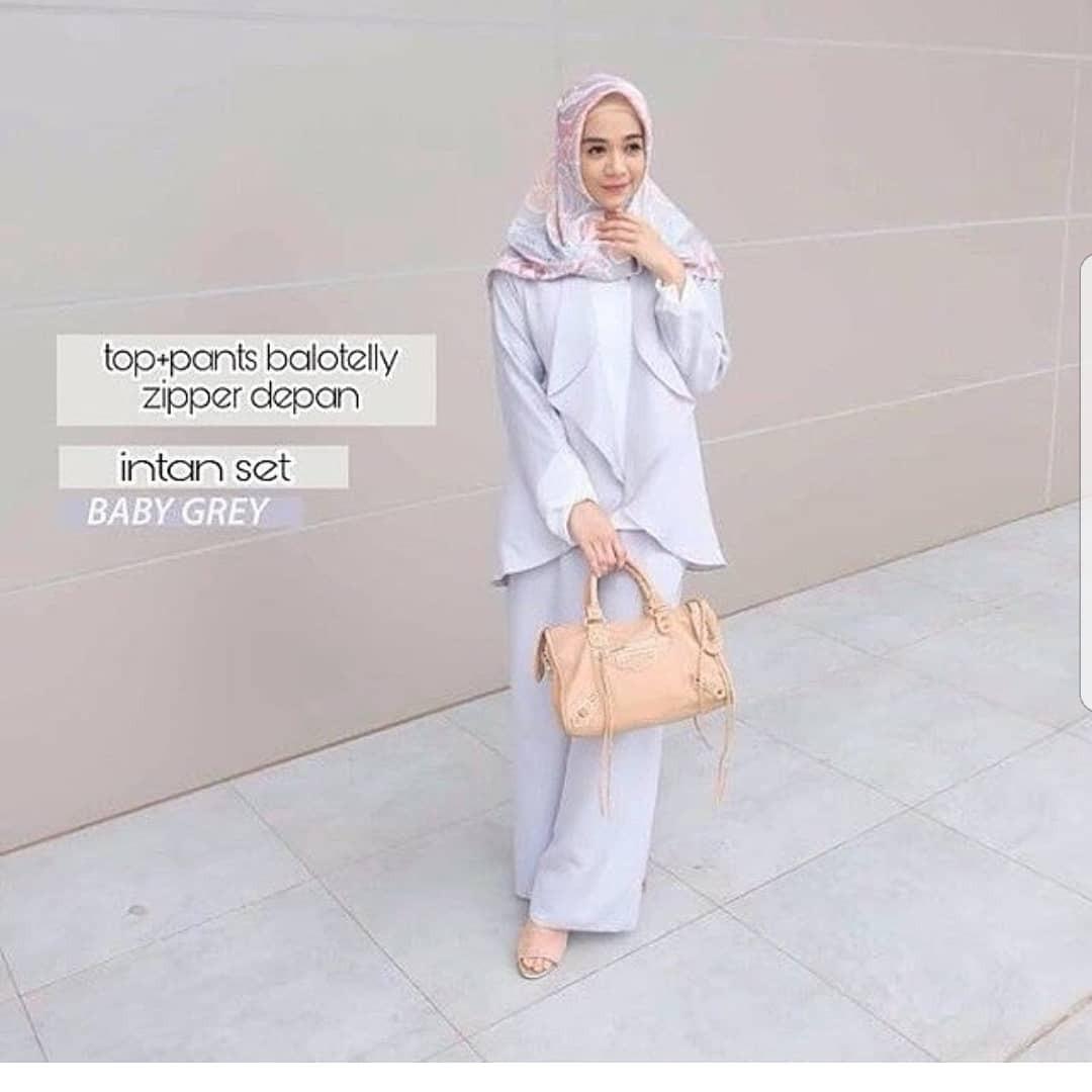 New Baju Original Intan Set Balotely Setelan Atasan + Celana Rok Overall Fashion Wanita Pakaian Muslim Cewek Hijab