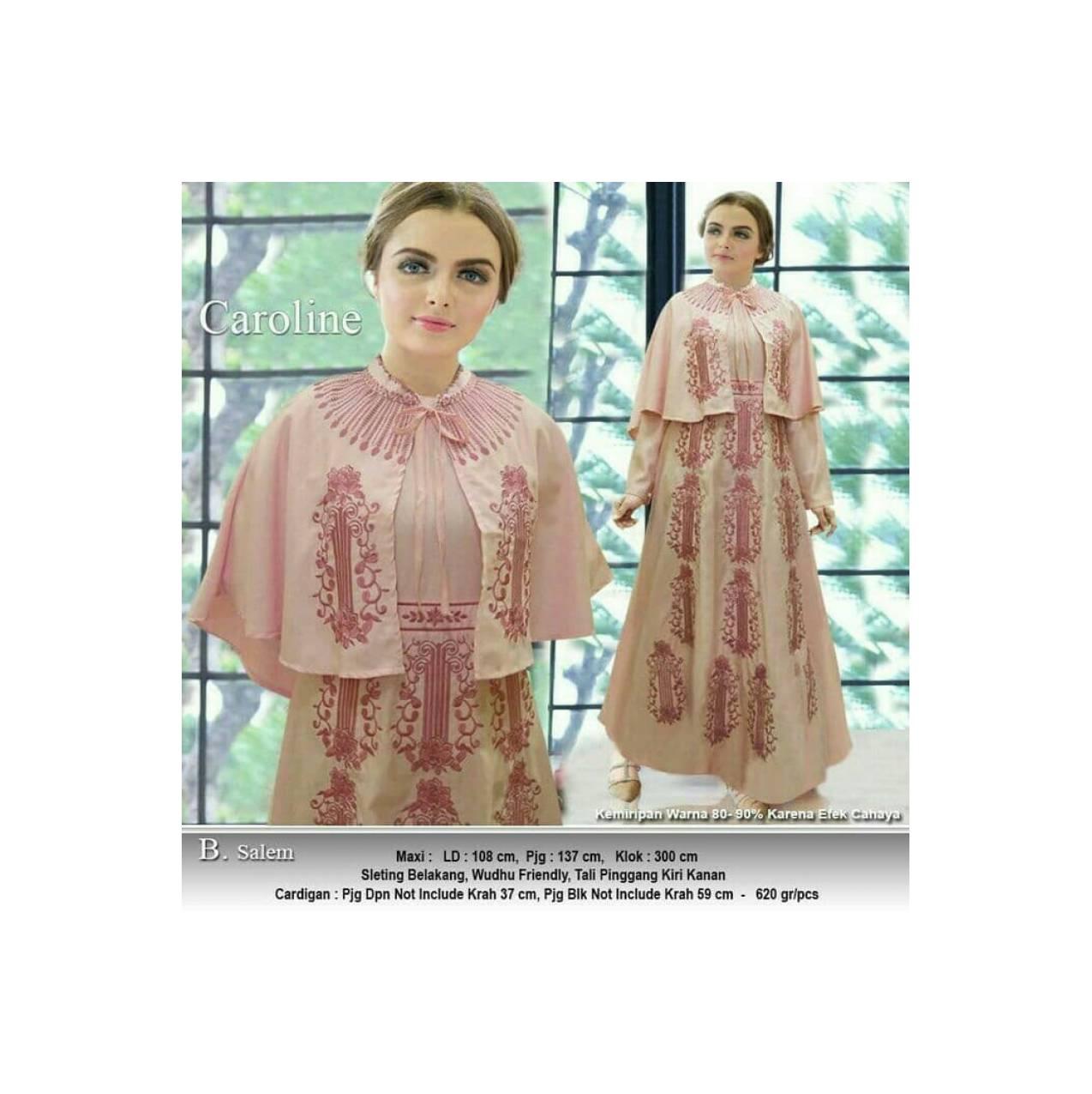 Promo GAMIS/DRESS/HIJAB PESTA CAROLINE SALEM Termurah 1.2668 - Salem