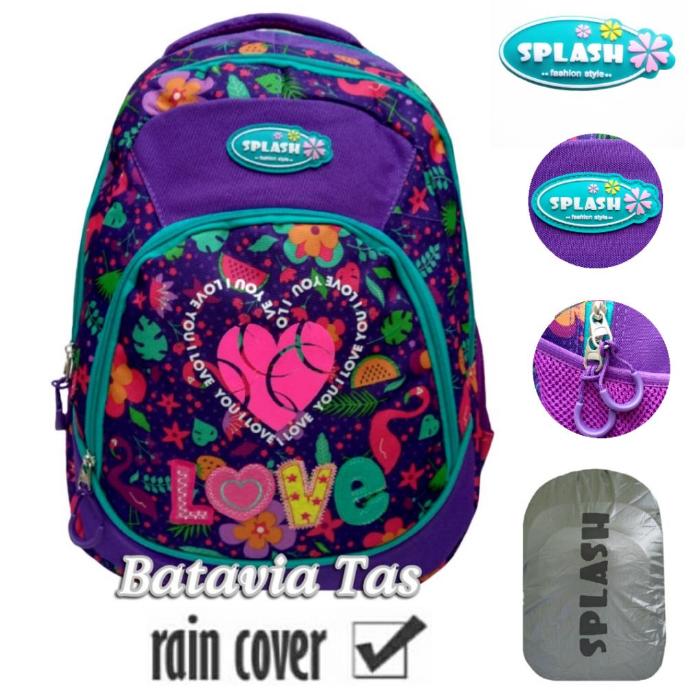 Batavia Tas Ransel Splash Tas Pria Tas Wanita Tas Ransel Pria Tas Ransel Wanita Tas Ransel Anak Tas Anak Murah Tas Ransel Anak Import Murah Tas Laptop Tas Punggung Tas Outdoor Tas Hangout Tas Kerja Tas Kuliah Tas Sekolah Purple + Raincover