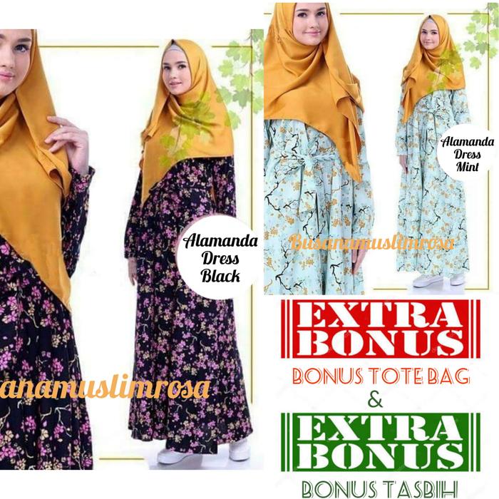 PROMO gamis katun japan alamanda KUALITAS TERBAIK