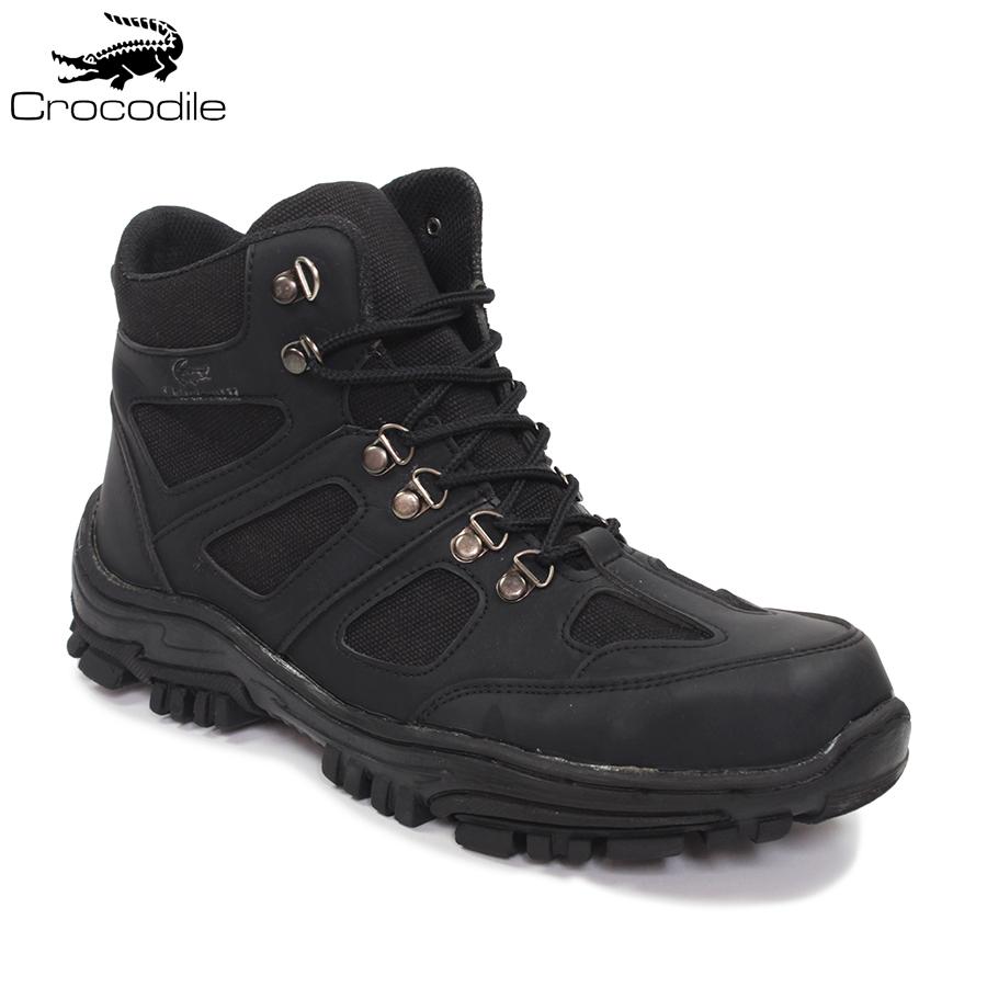 Crocodile Delta Endure Hitam Sepatu Boots Pria Safety Tracking Ujung Besi Proyek Kerja Lapangan Hiking Touring Bikkers