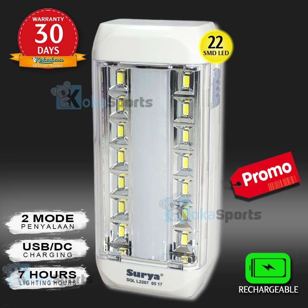 Surya Lampu Emergency SQL L2207x Light LED 22 SMD LED Super Terang Rechargeable Promo