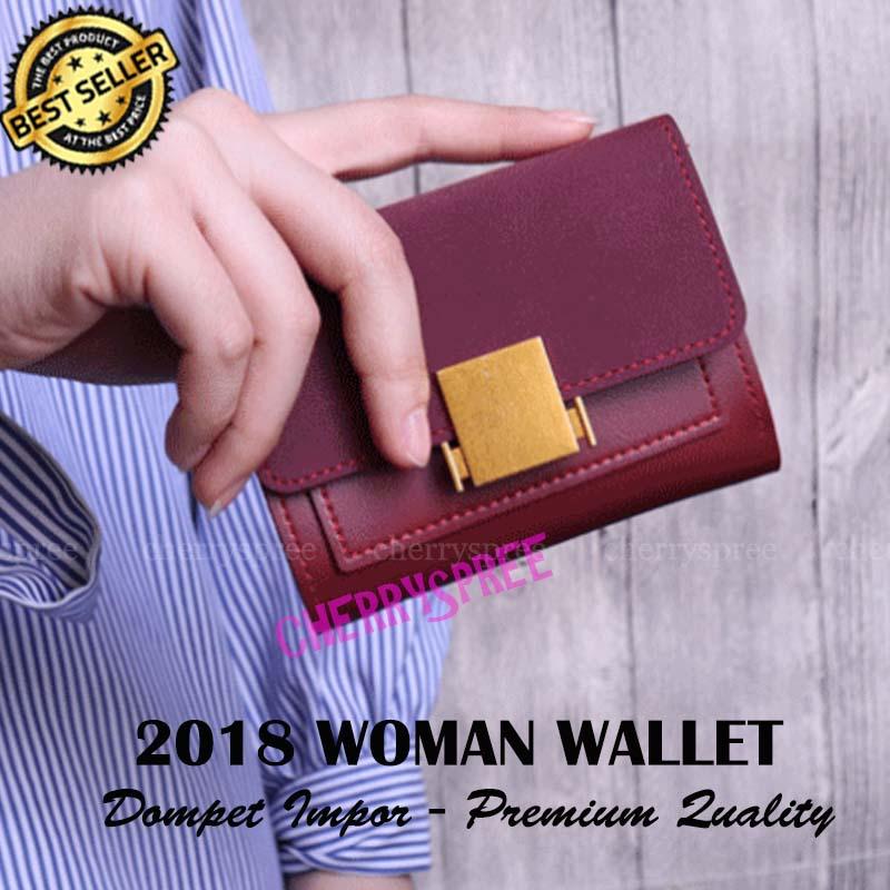 Dompet Lipat Wanita Melissa Trendy Modis Impor Kualitas Premium Bahan Kulit Penyimpanan Uang