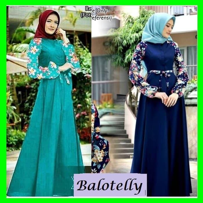 GAMIS POLOS DRESS SYARI BAJU MUSLIM WANITA ANAK PASHMINA BALOTELI MAXI - Hitam, S