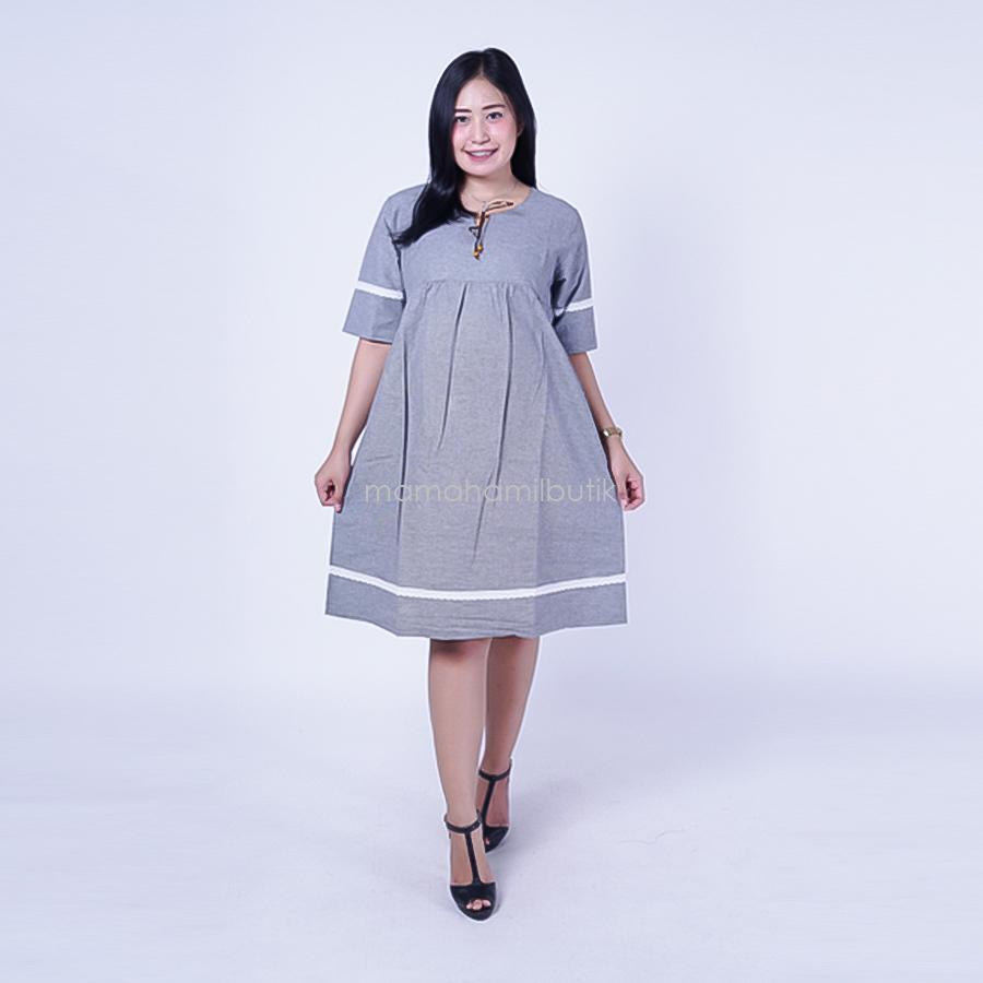 Ning Ayu Dress Hamil Rami 3/4 Renda - DRO 897 / Baju Menyusui Lengan Panjang / Baju Atasan Menyusui / Baju Menyusui Muslimah / Baju Muslim Wanita untuk Ibu Menyusui/ Baju Hamil Untuk Kerja / Baju Hamil Untuk Kerja Modis