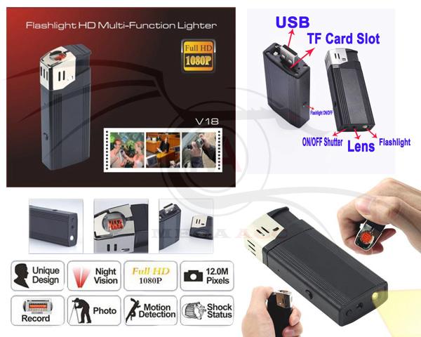Spy Lighter V18 Hidden Camera Camcorder Flashlight HD + Lighter / Aneka Camcorder Terbaru Murah Lengkap Dengan Kamera