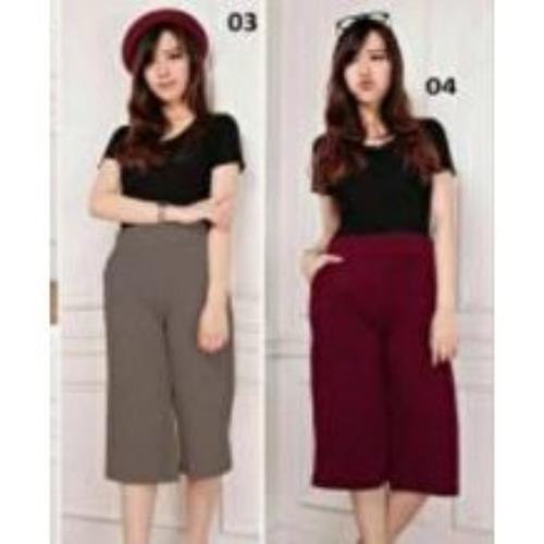 Celana kulot pendek wanita jumbo short pant Anat - MAROON