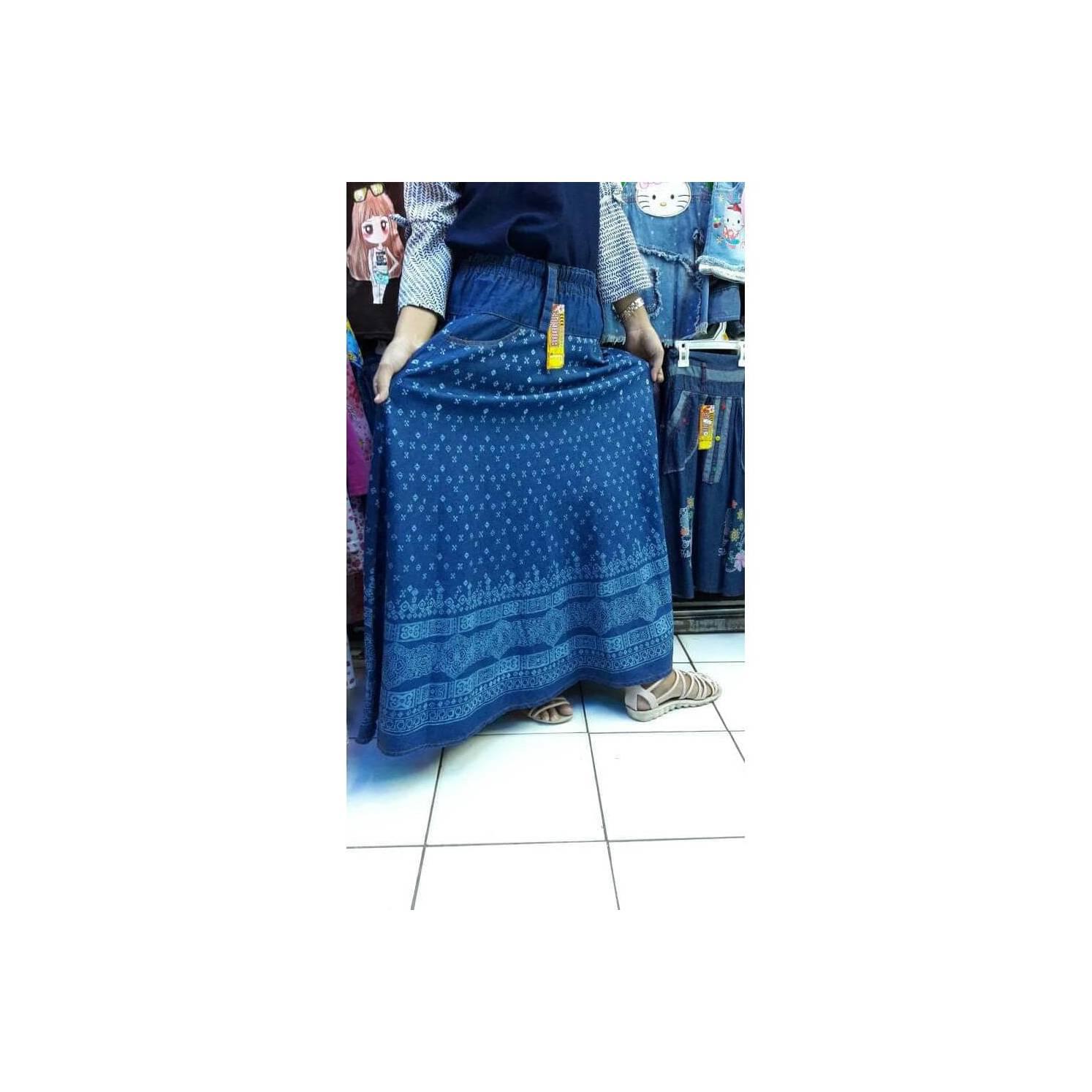 PRODUK BARU ROK PAYUNG/ROK LEVIS PANJANG/ROK DEWASA/ROK MOTIF