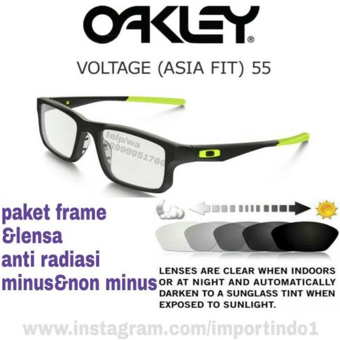 paket frame kacamata oakley voltage+lensa anti radiasi