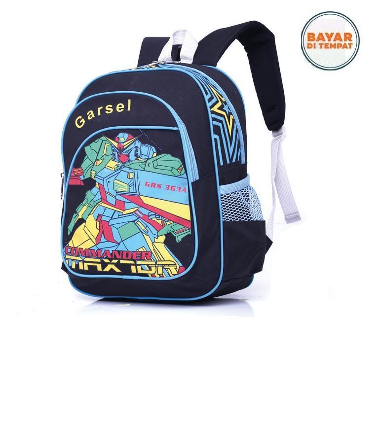 Garsel Tas Ransel Anak Sekolah Keren Motif Robot YPT5921 - Hitam