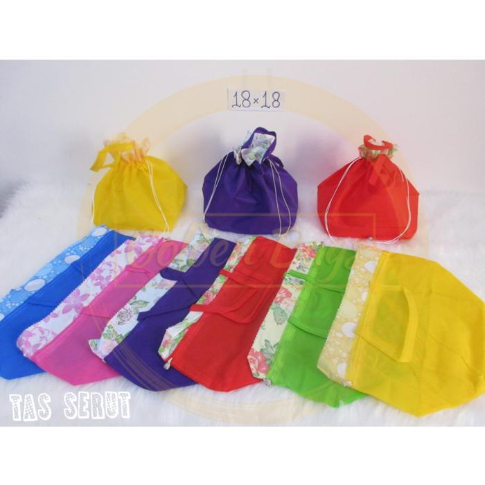 ASLI!!! ( 18x18 ) Tas Serut / Tas Kotak Nasi / Tas Hajatan / Tas Berkat - KDiBHp