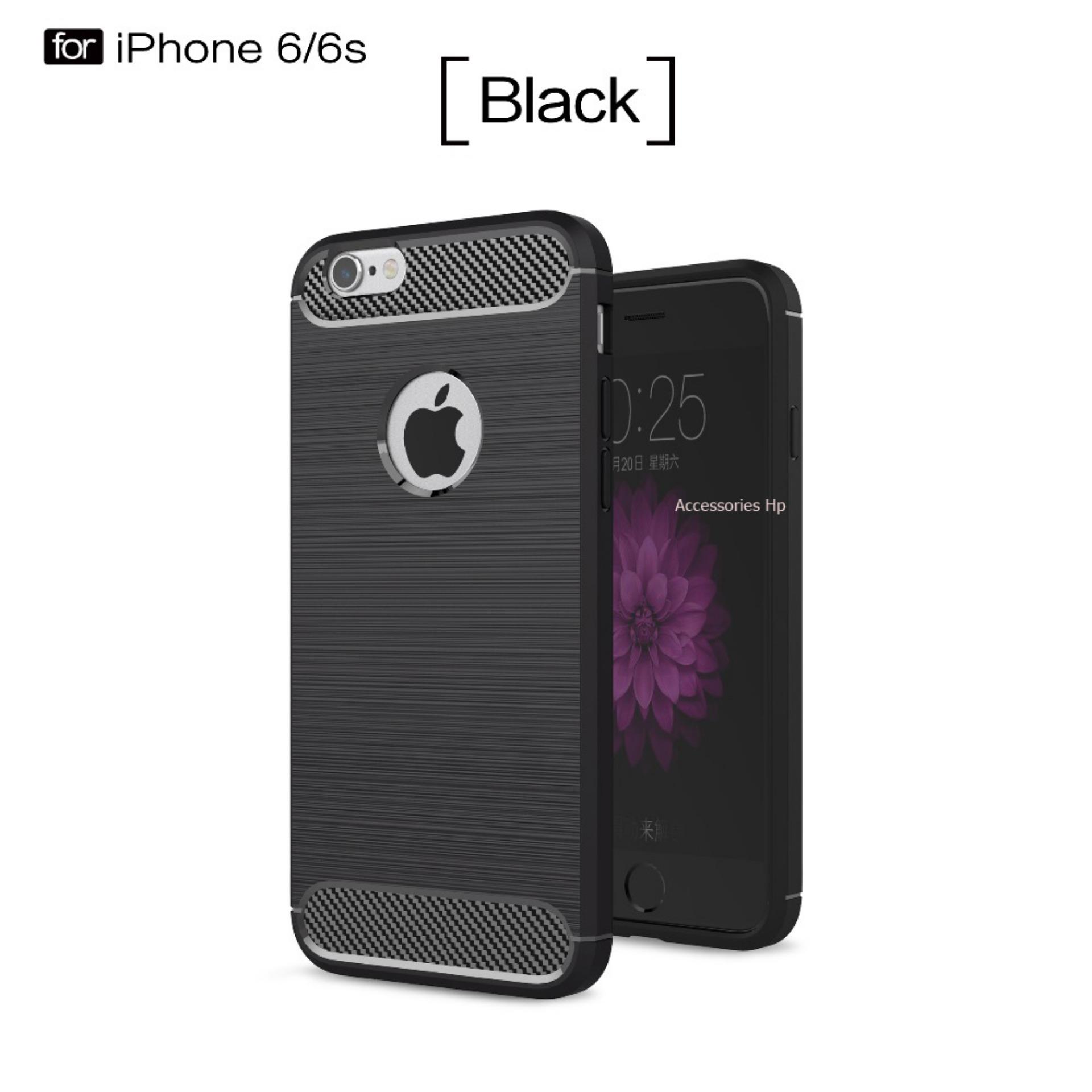 Accessories HP Premium Quality Carbon Shockproof Hybrid Case for iPhone 6 / 6s - Black